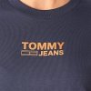 Longsleeve koszulka na długi rękaw Tommy Jeans granatowa złote logo
